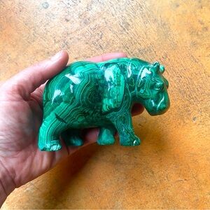 Green Malachite Hippo Figurine 700g